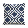 Kudde marinblå soffan täcker enkla geometriska kuddar sittplatsbildekorativa kuddar dekor hem housse de coussin