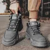 Outdoor Shoes Sandals Autumn and Winter High Top Mens Shoes 2023 Fashion Workwear Casual Shoes Leather Boots Mountaineering Shoes Mens Work Shoes YQ240301