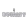 Cadenas Iced Out Bling 5A Cubic Zirconia pavimentada Carta de regalías Collares pendientes con cadena de cuerda larga Joyería Hiphop para hombres Boychains Dhdh7