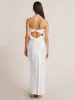 Dress Backless Cut Out Long Women Solid Color Strapless Bodycon Dress Wedding Party Sexy Elegant Dresses Female Summer