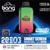 Bang Puffs 20000 Vapes jetables Double chauffage VACPER VACTER 20K MAISE PUIL 20K DIGITAL SMART SCREAL Cigarette électronique 650mAh Bar de bouffée rechargeable