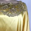 Klänning mck africa klänning klänning silke tyg satin guld färg gyllene blommor broderi diamant abaya fest hög kvalitet maxi långa klänningar