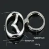 5pcs lot Fashion car logo keychains Mazda car logo key chains tungsten and leather key rings car accessories keyrings2606