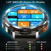 2024 AMAZTIM TANK T2 Business Smartwatch Männer AMOLED AOD Herrenuhr Bluetooth Anruf 5ATM Wasserdicht Fiess Ultra Smart Uhren