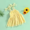 Girl Dresses Kids Sling Sleeveless Off Shoulder Tulle Floral Casual Party Street Princess Dress