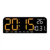 Zegary ścienne duży ekran cyfrowy Temperatura zegara i alarm daty LED Noc Wyświetlanie Funct Tydzień Tryb elektroniczny T V7Y1