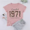 T-shirt Ladies Limited Edition 1971 Leopard Print Tshirt Femmes Filles Anniversaire Maman Soeur Tante Cadeau Pour Son Cadeau De Noël Top coton