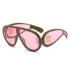 Óculos de sol populares, óculos de sol de armação grande, decorações de rosto grande para homens e mulheres, óculos de sapo da moda, óculos de sol LYW da moda