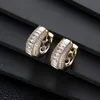 Hoop Earrings Luxury Baguette Geometry Colorful Cubic Zironium Engagement Dubai Naija Bridal Jewelry Addiction E10287 E1110