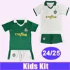 24 25 Palmeiras Kids Kit Soccer Jerseys Breno Lopes R.Veiga Dudu Endrick Rony Mayke Luan Piquerez Marcos Rocha Vanderlan Home Away Football Shirts