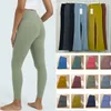 Luluemon Leggings Skinning Leggings Flare Leggings Nu Feeling Calças de Yoga Mulheres Calças Leggings Esportivas Calças de alta estiramento calças de moletom de cintura alta com levantamento de quadril