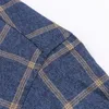 Pure Cotton Mens Plaid Shirt Lång ärm Regular Fit Men Casual överdimensionerad skjorta Leisure Autumn Man Blue Plus Size 230226