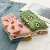 Femmes chaussettes avocat été coton avocat fraise broderie respirant drôle chaussette Harajuku école fille cheville