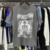 Fashion Hellstar Shirt Mens Rappe Top High American Tide Brand Fun Funny Comic English Letter Stampa sciolto a tutto tondo a maniche corte