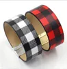 Bracciale in pelle PU scozzese di bufalo Donna039s Cinturino da polso a quadretti nero rosso Ragazze Plaid bianchi neri Bracciale retrò fai da te Ampio Ban4566631