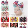 Haarschmuck 1 Stück Baby Stirnband Blume Kleinkind Kleinkind Kinder Mädchen Geboren Bogen Turban Verband Kopfbedeckung Headwrap Geschenk Drop Lieferung Dhw1D