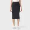 LU-088 Sexy Back Split Wrapped Hip Skirt for Womens Casual Yoga Commuting Style Slim Fit Sports Skirt Workout Wear Dress