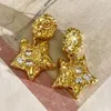 Dingle örhängen oregelbunden metallstjärna för kvinnor klara glasstenar uttalande mode smycken trendiga stilar gåvor tillbehör c1375