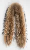 Sciarpa di vera pelliccia di procione di lusso da donna 100 Collo di pelliccia di procione naturale Sciarpe con colletto caldo invernale 70 * 13 cm ZDC1630016058169