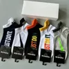 Herrsport Sock tofflor Classic Hook Solid Color Letter Cotton Men's Socks 5 Par/Box