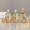 12ml Gold Arabic Crystal Essential Oil Roller Bottles Attar Oud Glass Perfume Bottle With Glass Roll On Bottle