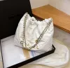 Lustrzana jakość luksusowych projektanci torby torebki torebki 32 cm torba na zakupy skórzana torba czarna biała torebka damska złota łańcuch na ramię