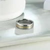 Band Rings 6mm Tungsten Steel Mens and Womens Wedding Rings Gold Line Silver Color Ring Jewelry L240305