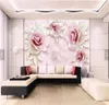 Papier peint floral 3d Po papier peint salon chambre décor papel pintado pared rollos papiers peints décor à la maison 3d rose fleur245a3458204