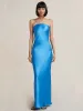 Dress Backless Cut Out Long Women Solid Color Strapless Bodycon Dress Wedding Party Sexy Elegant Dresses Female Summer