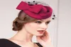 Christmas Kate Middleton Hat Prom Cocktail Evening Hats Wool High Quality Crepe Bourgogne Special Endan9974943