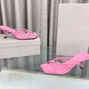 24s Donna Sandali con tacco alto impreziositi da cristalli Pantofola con tacco alto a spillo incrociato Ciabatte da donna Sandali con tacco firmati Scarpe eleganti Fabbrica con scatola di alta qualità