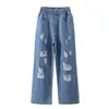 Hosen Mädchen Jeans Hosen Kinder Denim Kinder Casual Cartoon Herbst Winter Kleinkind Baby Mädchen Kleidung Für 5-16 Jahre