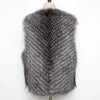 Pelz Heißer Verkauf Frauen Natürliche Echt Fox Pelz Weste 100% Echtes Silber Fuchs Pelz Gilet Mantel Herbst Winter Dame Warme mode Lässig Jacke