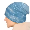 Bérets Bleu Glitter Élégant Stretch Knit Slouchy Beanie Cap Multifonction Crâne Chapeau Pour Hommes Femmes