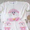 Sets Doraemon Hollow Out Casual Set Summer Korean Stylish 2 Piece Sets Pink Outfits For Women Designer Clothes Luxury Sports Suit Y2k