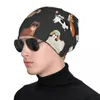 Berets Cute Decorative Dogs Pattern Stylish Stretch Knit Slouchy Beanie Cap Multifunction Skull Hat For Men Women