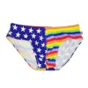 Trajes uxh sexy estrellas arcoirbow traje de baño hombre para hombre resumen de natación empuje bikini trajes de baño hombres de natación bañera de bañera bañera