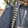 Kurtki damskie kurtki dla kobiet słodkie perły dżinsowe płaszcze w rozmiarze plisowane dżinsowe kloty koreańskie 240305