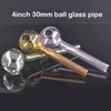 Professional Factory Glass Oil Burner Pipe Big Size Colorful Glass Hand Pipes 4inch 30mm Ball Handle Tobacco Spoon Pipe Smoking Tools Cheapest Price