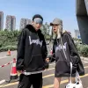 Jacken Herbst Gothic Harajuku Stil Paar Hoodie Süße Niedliche Kaninchen Ohr Pullover Fashio Lose Dünne Kawaii Jakcet Schwarz Tier Mantel goth