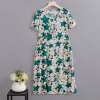 Dress Summer Elegant Loose Long Dresses for Woman 2023 New Casual Middle Aged Women's Sundress with Pockets Summer Vintage Clothes