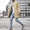 Hommes Treillis Manteau De Laine Designer Hiver Style Britannique Revers Cou À Manches Longues Lâche Trenchs Mode Tendance Casual Couleur Unie Vêtements D'extérieur