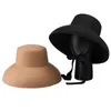 Chapéus de aba larga Bucket Chapéus Estilo Retro Chapéu de Lã Pura Aba Larga Inverno Fedoras Mulheres Senhoras Banda Lacing Cloche Chapéu para Cocktail Festa de Casamento Igreja Estágio J240305