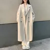 Women's Trench Coats Soft Women Coat Stylish Double-breasted With Lapel Windproof Warm Mid-length Overcoat For Fall Winter