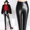 Women's Pants 2024Women Faux Leather Clothes 4xl Stretch Bandage Waist Black Sexy Capris Ladies'Legging Spring Autumn Winter Pencil Pant