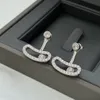 Orecchini firmati orecchino posteriore per donna diamante argento 925 placcato oro 18 carati moda argento 925 regalo in stile classico per la fidanzata con scatola 004