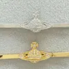 Designer VivieneWestwoods hair clip New Style of Western Empress Dowager Planet Hair Clip with Diamond Inlay and a Notch Clip Light Luxury and Highend Hair Accessory