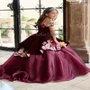 Principessa messicana abiti da ragazza di fiore 2024 viola nero Mariachi bambini abiti Quinceanera Mexicanos De Gala ragazze spettacolo partito Charro Mariachi Quinceanera bambini