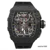 Marque Watch Grestest Wrist Watches RM Wristwatch RM11-03 Série Black Knight NTPT Machine de distribution de fibre de carbone