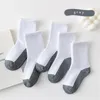 5 Pair Spring Autumn Children Socks Cotton Girl Boy Baby Warm Soft White Black Gray For Winter 1-3-5-8-12 Year Kids Student Sock 240226